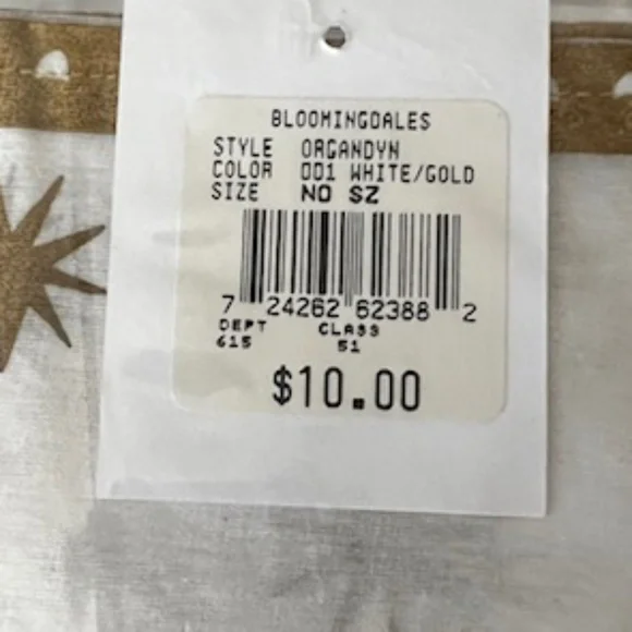 BLOOMINGDALE - NAPKINS - COTTON WHITE N GOLD. NWT - Picture 4 of 4